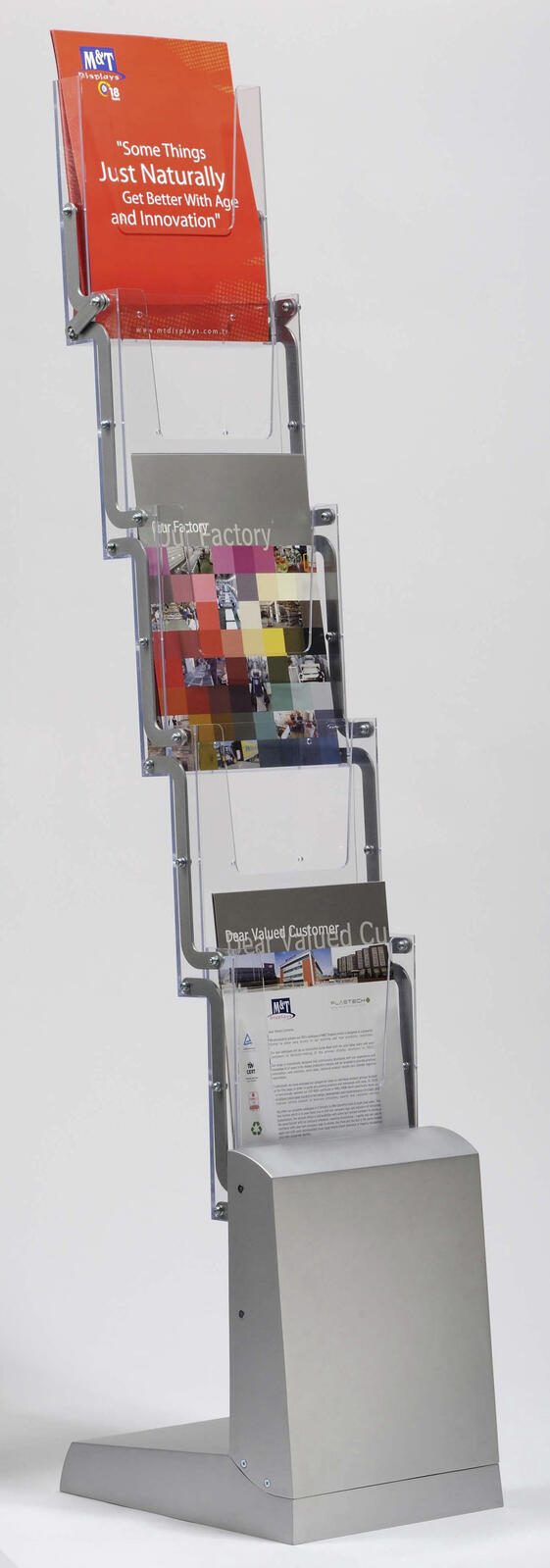 update displays Prospektständer DIN A4 5-Fach alusilber UZZEPS0100X2000
