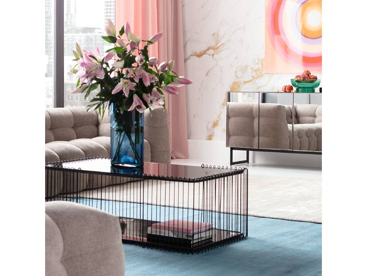 Table basse Wire - Rectangulaire 120 x 42 x 60cm Noir/Noir
