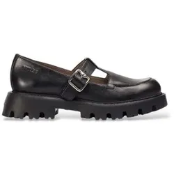 Wonders für Damen. C-7515_5511_5792 Leder Schuhe Goodfly 15 Schwarz (39), Wohnung, Schnalle, Lässig