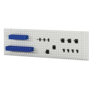 Rau Rau Werkzeugwand L2000DM, g , aus Metall, mit Werkzeughaltern & 2 Ablagen, Lochung 10x10 mm, 200 x 45 cm