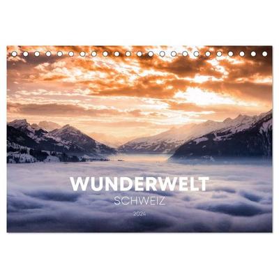 Wunderwelt Schweiz (Tischkalender 2026 DIN A5 quer), CALVENDO Monatskalender