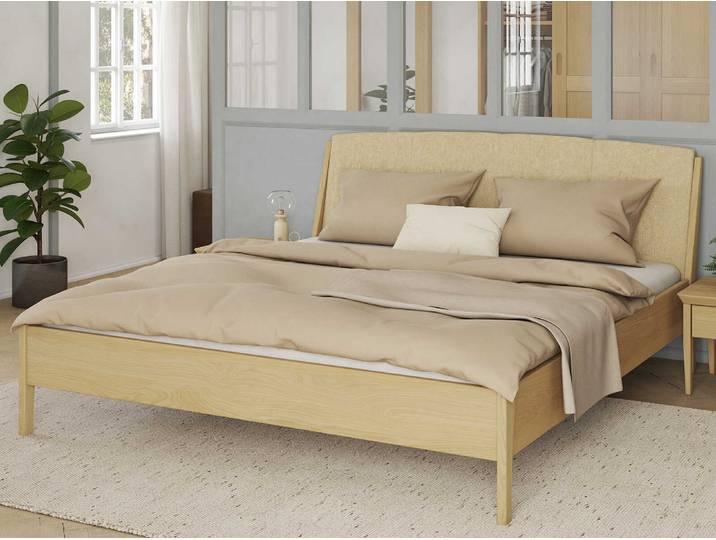 Eichenbett Hell „Oliver“ 180 x 210 cm Massivholz Eiche Hell
