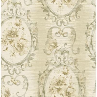 Seabrook Designs Seabrook Design Hera Floral Frame Unpasted Wallpaper