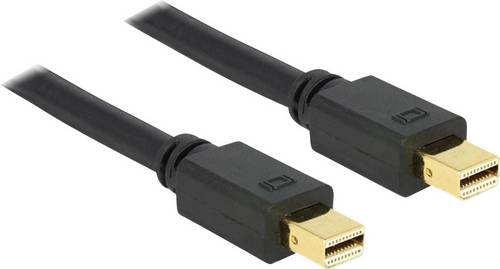 Delock Mini-DisplayPort Anschlusskabel Mini DisplayPort Stecker, Mini DisplayPort Stecker 2.00 m Schwarz 83475 vergoldete Steckkontakte