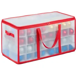 Relaxdays Christbaumkugel Tasche Weiß,Rot,Transparent