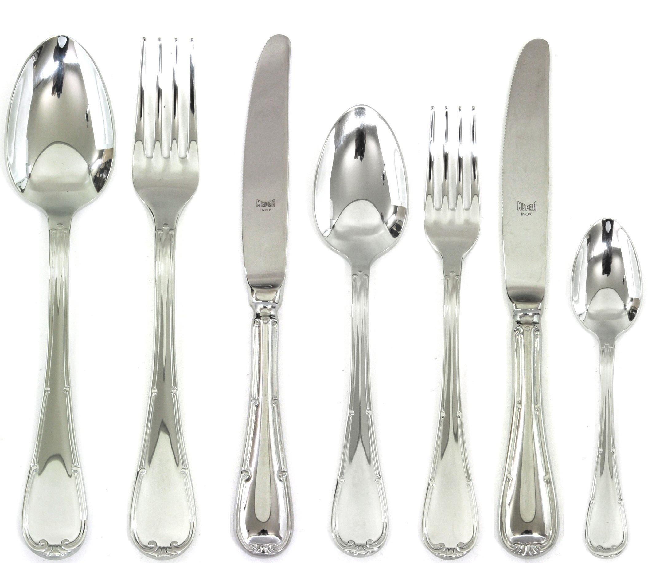 42-teiliges Besteckset, Edelstahl 18/10, silber, spülmaschinenfest