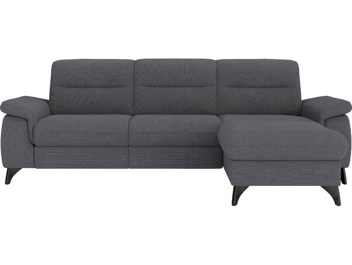 Ecksofa, Polyester, Anthrazit 260×175 cm, Recamiere Rechts, Mit Relaxfunktion, sit&more