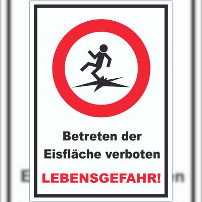 HB-Druck Betreten der Eisfläche verboten Lebensgefahr Aufkleber A3 (297x420mm)