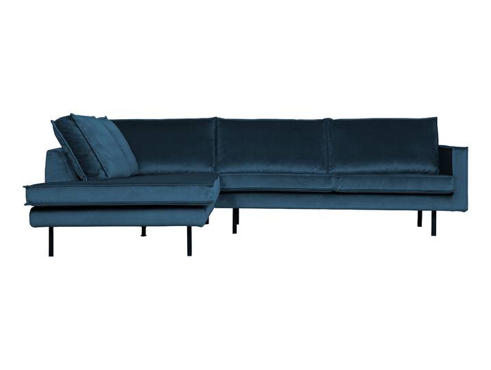 WOOOD Hoekbank Rodeo Links, Velvet - Blauw - BePureHome