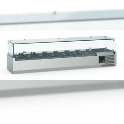 CombiSteel Gastro Aufsatzkühlvitrine Kühlvitrine Kühltheke 1200x335x435 mm 5x1/4GN
