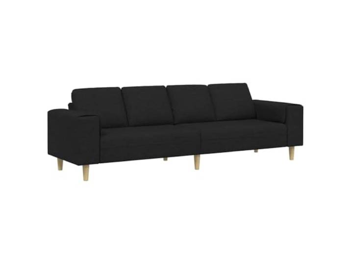 Todiikf 4-Sitzer Sofa Set mit 2 Ottomanen 250 cm Couch Schwarz Moderne Polsterecke für Wohnzimmer und Lounge, atmungsaktiver Polyesterbezug, tragfähige Schaumstoffpolsterung bis 440 kg.