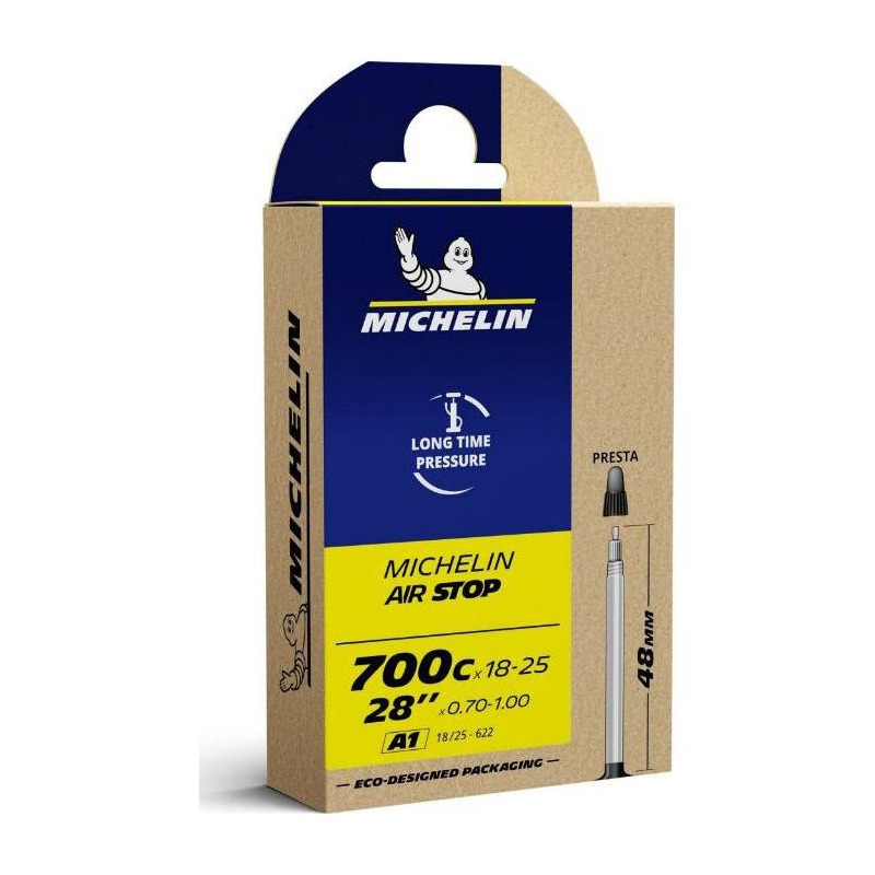 Chambre à Air vélo Michelin Air Stop A1 700 x 18/25C Presta 40mm