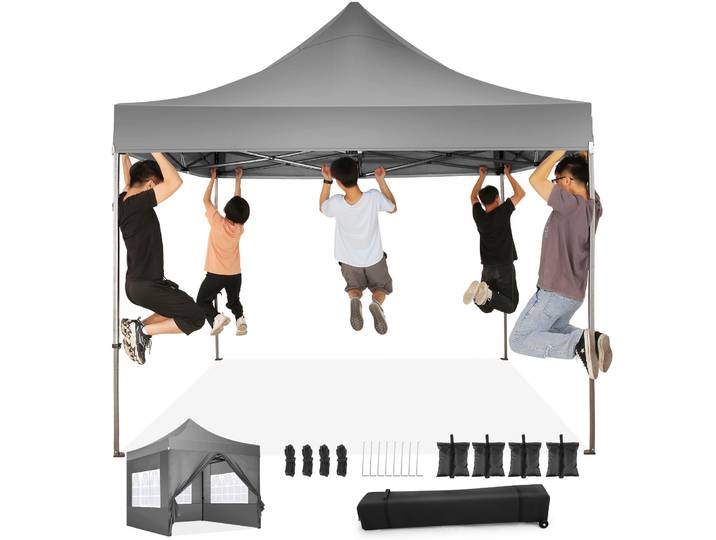 Tente d'auvent Pop up 3x3m robuste avec 4 parois latérales, tente de fête extérieure commerciale facile à installer, auvent de mariage 100% étanche