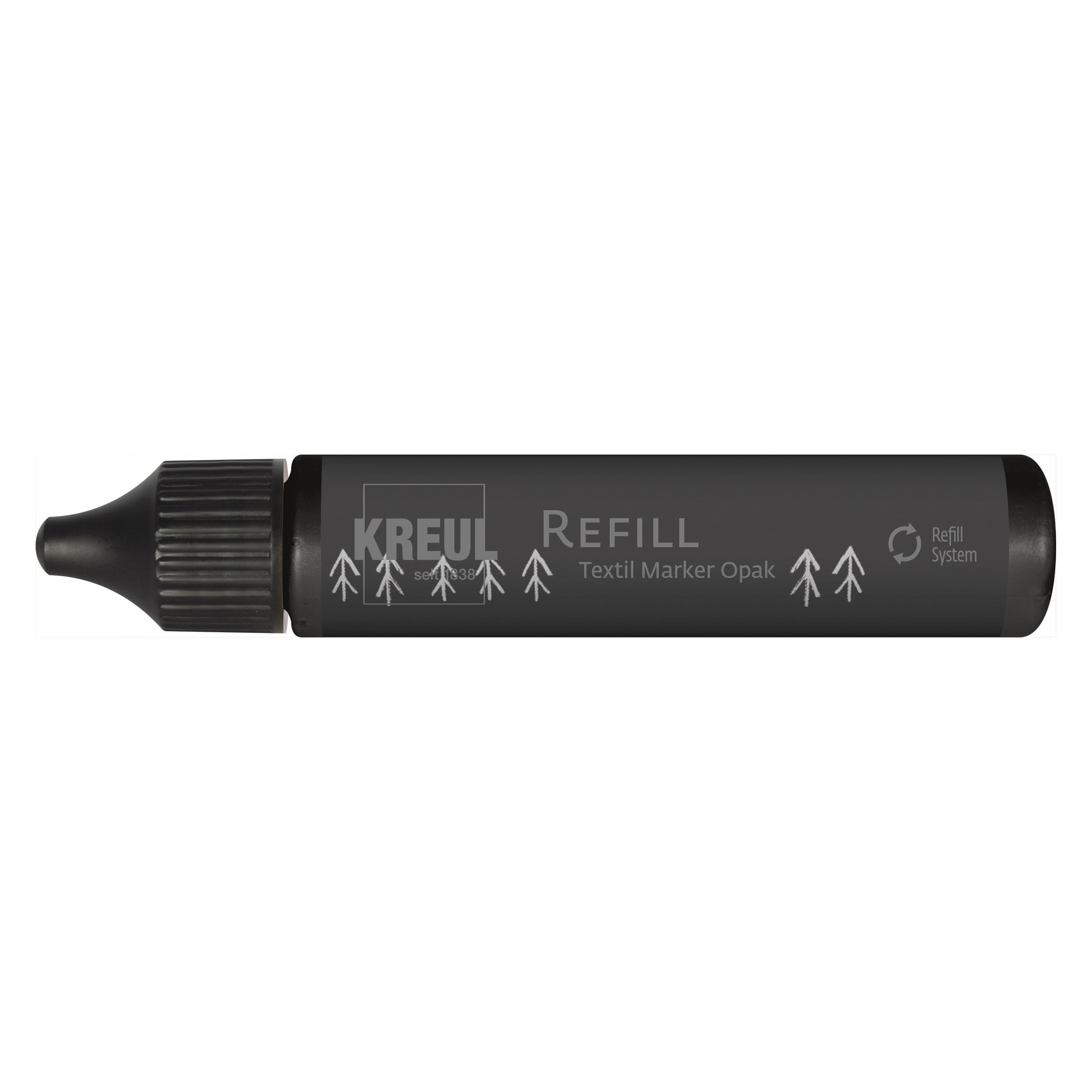 Kreul Refill fr Textilmarker OPAK, 25 ml, schwarz (4x) (92792)