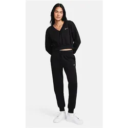 Nike, Damen, Sporthose, Women's Phoenix Fleece Mid-Rise Pant (S), Weiss, Schwarz