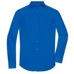 Herrenhemd Poplin Langarm JN678, königs-blau, Größe L - blau - L