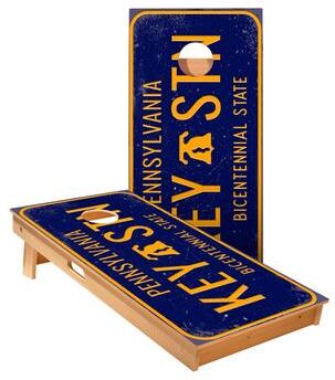 Skip's Garage Pennsylvania License Plate Cornhole Boards