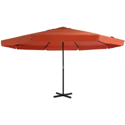 Helloshop26 - Sonnenschirm für den Außenbereich mit 500 cm langem orangefarbenem Aluminiummast 02_0008108