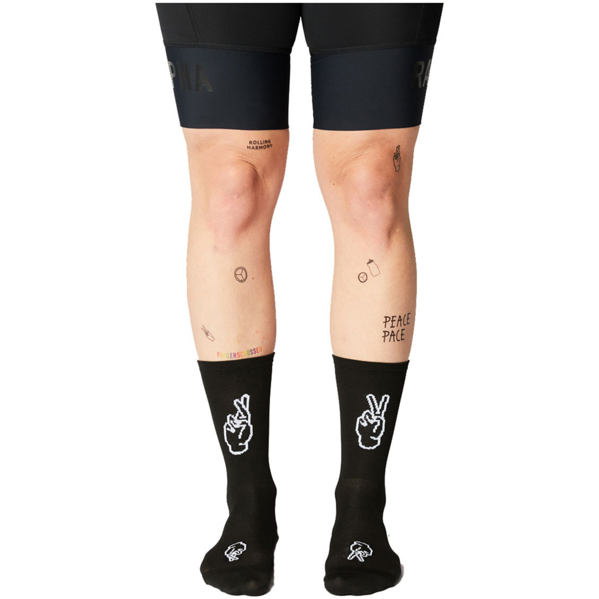Fingerscrossed Rolling Harmony Fahrradsocken schwarz Größe 43 Mountainbike | Rennrad Kompressionseffekt