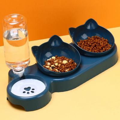 Uplift Picks 2 In 1 Cat Feeding Bowl Set With Automatic Water Dispenser And Tilted Design 2 In 1 Cat Feeding Bowl Set With Automatic Water Dispenser And Tilted Design