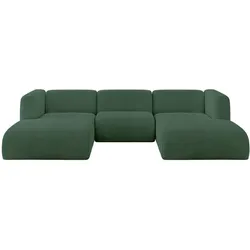 WOHNLANDSCHAFT MIRA-U1 317x179x70 Grün Cord