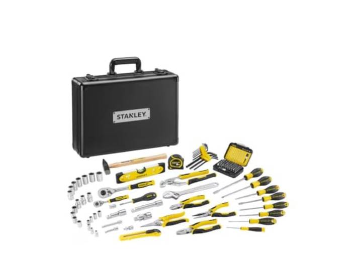 STANLEY Wartungskoffer, 119-teiliges Werkzeugset, enthält Spann-, Schraub-, Befestigungswerkzeuge, Hammer, Schraubendreher, Messer, Maßband, Wasserwaage, STMT72986-1