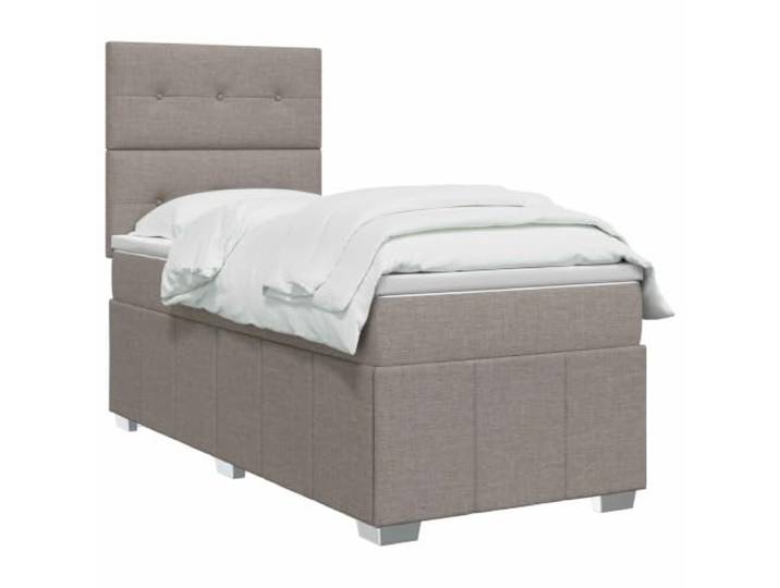 vidaXL Boxspringbett mit Matratze Taupe 100 x 200 cm Stoff