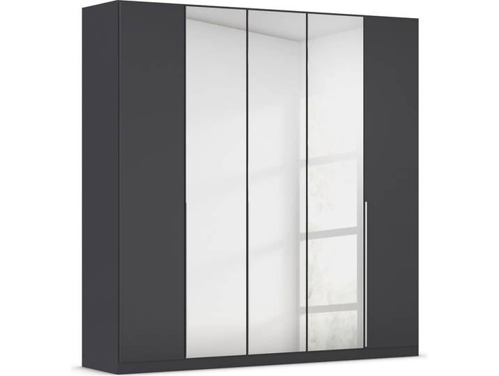 Drehtürenschrank, Holzwerkstoff, Graumetallic, 226×229×54 cm, Spiegeltüren, Klassisch, Rauch