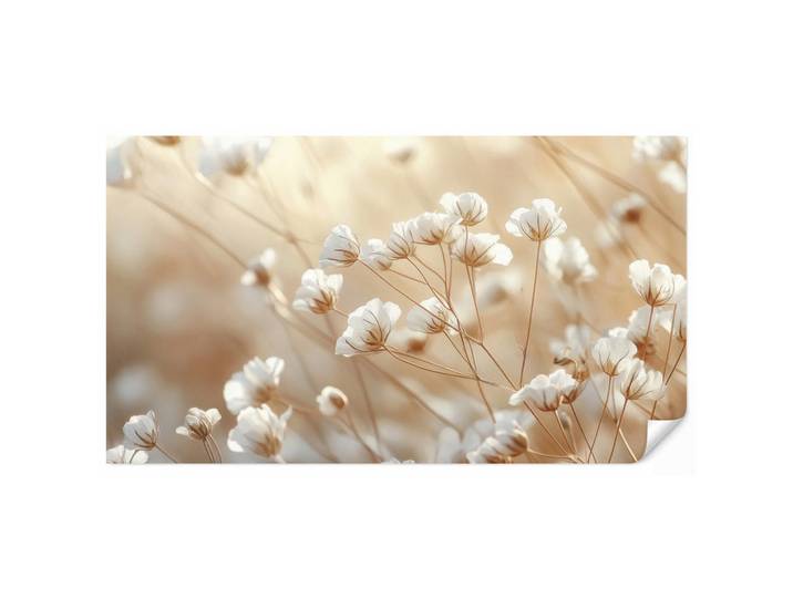 OnlyWow Tapete - Wild - Blumen - Weiß - 400x220 cm, Creme, Papier, Rechteckig, 400x220 cm, Tapeten & Wandverkleidungen, Vliestapeten