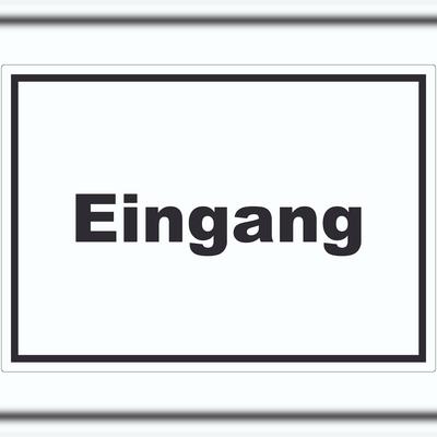 HB-Druck Eingang Aufkleber mit Text Zugang Eintritt waagerecht A8 (52x74mm)