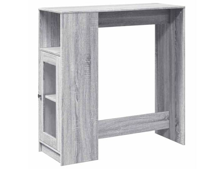 KDACVBMG Bartisch mit 3 Fächern aus Sonoma-Holz, Grau Stehtisch, Barmöbel, 3 Fächer, Flaschenregal, Technikholz, glatte Oberfläche, Küche, Wohnzimmer