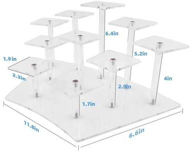 Inspire Essentials Acrylic Display Stand Multi Tier Cupcake And Collectible Organizer d
