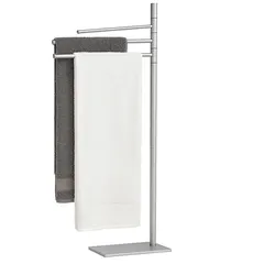 Relaxdays Handtuchständer mit 3 Stangen Silber