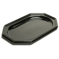 MONOUSO - Plastiktablett achteckig schwarz 46x30cm (10 Stück)