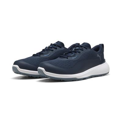 Golfschuh PUMA "Gruve Sport Golfschuhe Damen", Damen, Gr. 37, blau (club navy tiefblau), Obermaterial: Textil, Synthetik. Futter: Textil. Innensohle: Textil. Laufsohle: Gummi, Schuhe