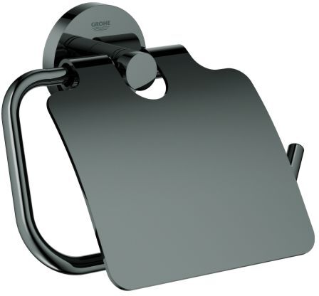 Grohe Essentials WC-Papierhalter 40367A01 hard graphite, mit Deckel, verdeckte Befestigung