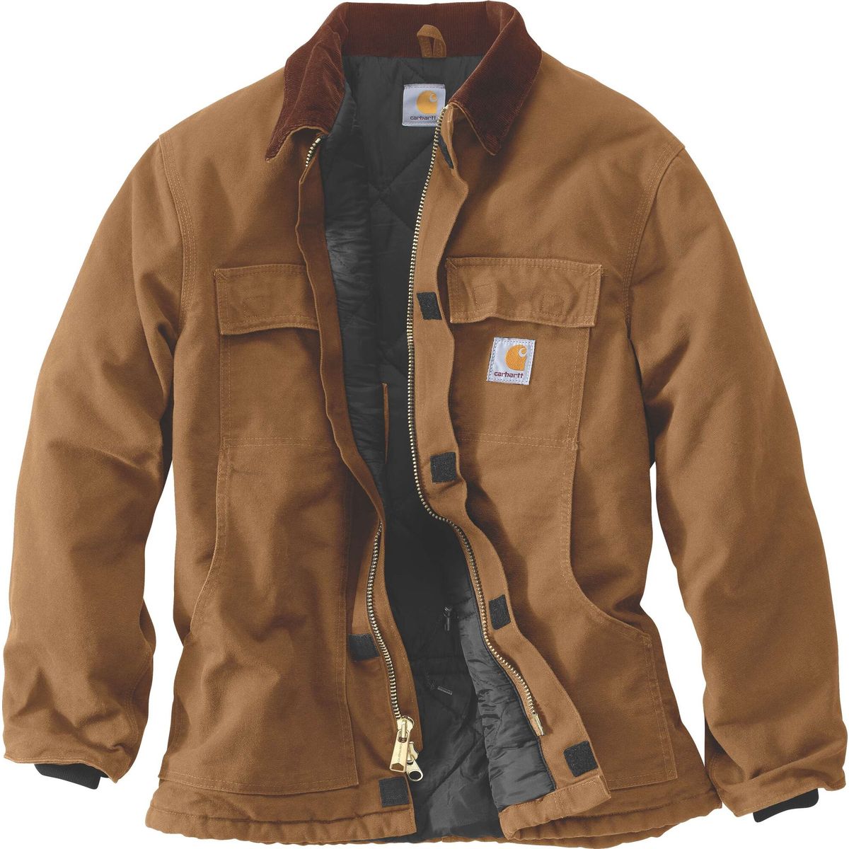 Carhartt Firm Duck Traditional Coat carhartt brown (BRN) XL REG 106674-BRNXLREG