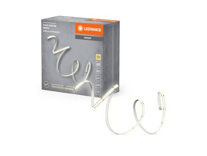 LEDVANCE FLEX COB 5M LED-Streifen, gelb, 22W, 1750lm, warmweißes Licht, COB-Technologie, homogene Lichtverteilung, lange Lebensdauer, einfache Montage, für Innenanwendung, Schutzklasse IP20, 3000K