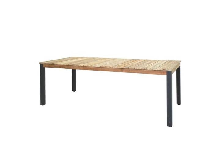 Zebra Derex Gartentisch 220x100cm Aluminium/Teak recycelt Dunkelgrau