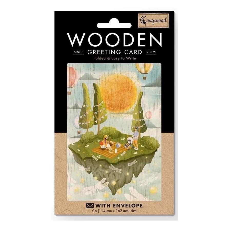 Cozywood Holzkarte C6 + Umschlag Geburtspicknick (48020228)