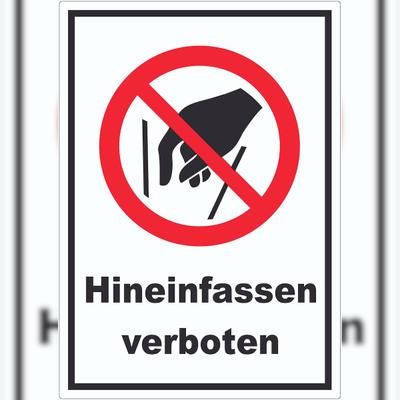 HB-Druck Hineinfassen verboten Aufkleber A5 (148x210mm)