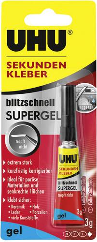 UHU blitzschnell Supergel Mehrzweckkleber 48790 3g