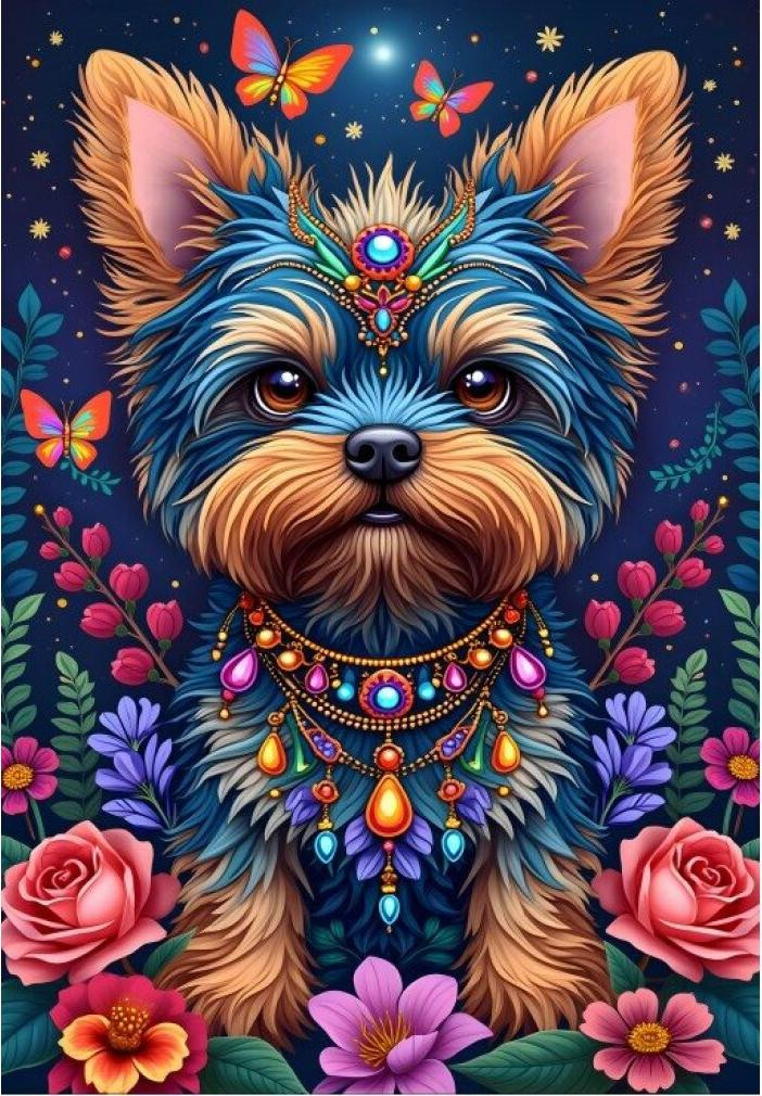 Alipson Puzzel Hond in een bloemenpracht 1000 stukjes