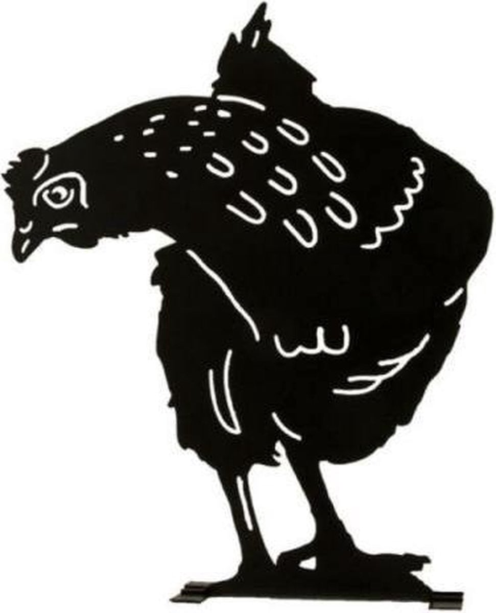 Silhouet nieuwsgierige kip decoratief object