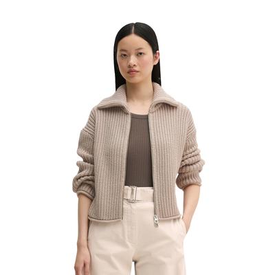 Cardigan MARC O'POLO "aus Organic Cotton-Mix", Damen, Gr. S, beige (natural), Obermaterial: 74% Baumwolle, 26% Polyester, unifarben, loose fit, Strickjacken