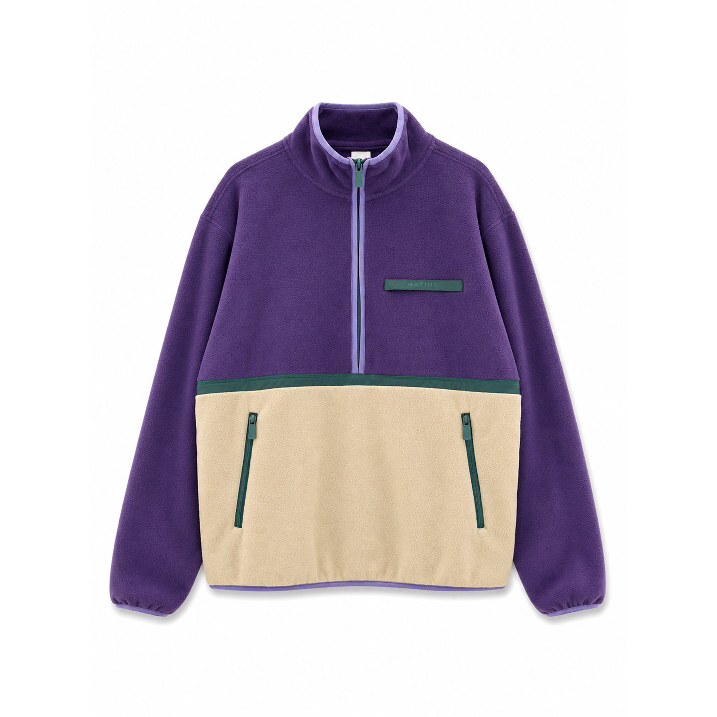 Mazine Color Block Half-Zip Herren Pullover lila Größe S Lifestyle Elastisch