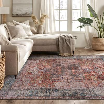 World Rug Gallery Vintage Inspired Distressed Machine Washable Area Rug