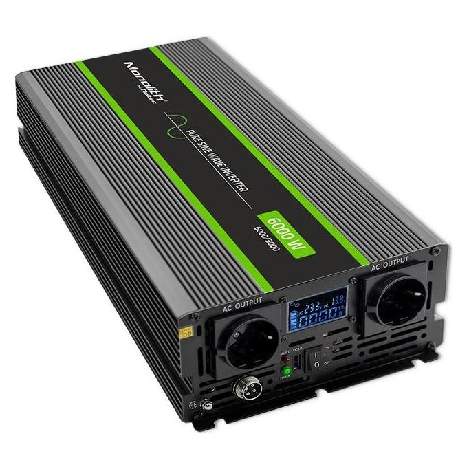 Qoltec Przetwornica napięcia Monolith | 3000W | 6000W | 24V na 230V | Czysty Sinus | LCD (51923)