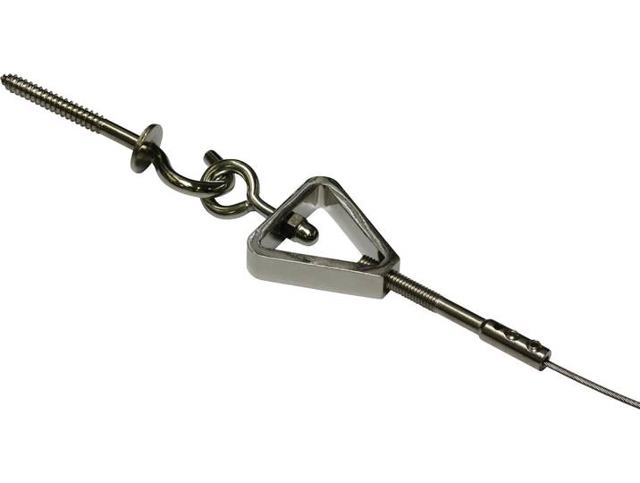 Seilspanngarnitur GARDINIA Sidney Gr. 1, grau (chromfarben), L:500cm, Metall, Gardinenbefestigungen, Seilspanngarnitur, Nur auf festem Untergrund montieren