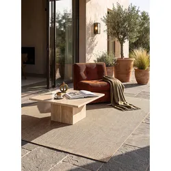 Flachgewebe-Teppich Polypropylen Natur 140x200 cm - BORNO   Kadima